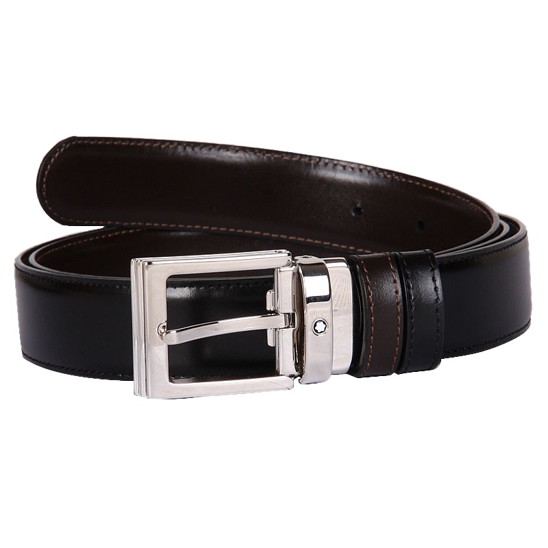 万宝龙(Mont Blanc) 男款牛皮时尚黑色皮带/腰带 107664