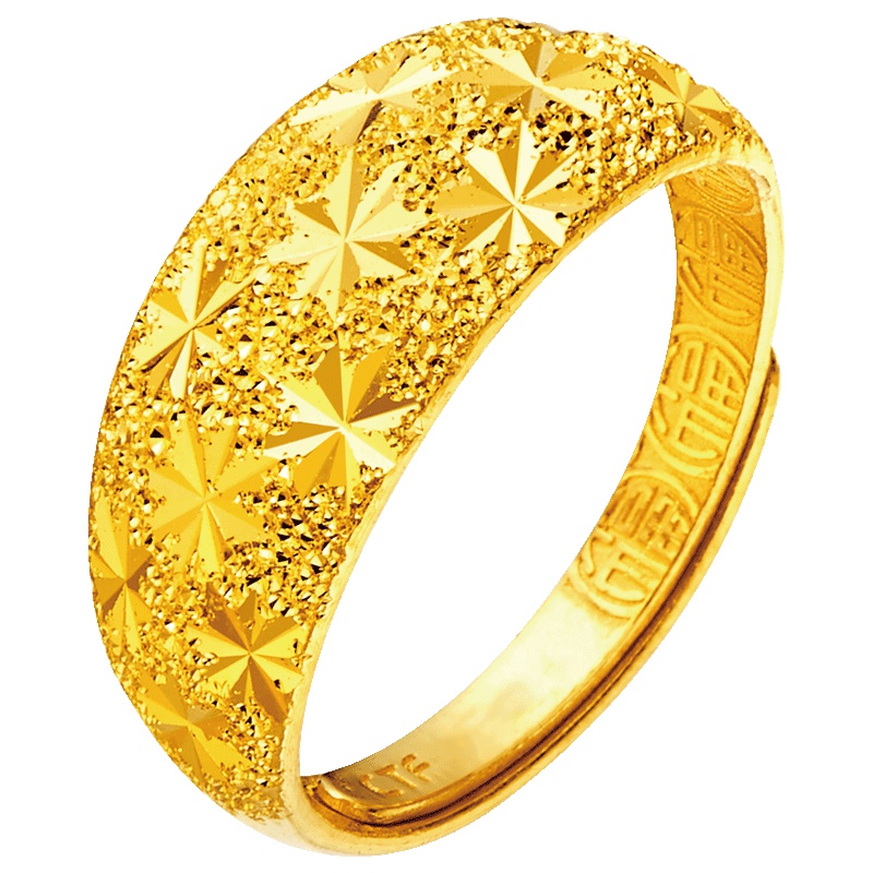 周大福珠宝多福足金黄金戒指男女款计价（足金工费68元）F152309