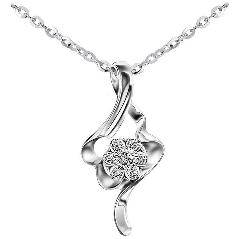 梦克拉   18K金钻石吊坠群镶雪花款 花瓣 花苞 挂坠 金玉良缘