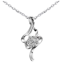 梦克拉   18K金钻石吊坠群镶雪花款 花瓣 花苞 挂坠 金玉良缘