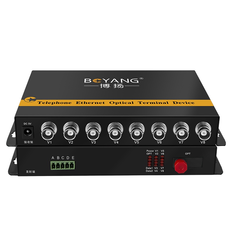 博扬(BOYANG)模拟视频光端机8路视频 光纤收发器延长器 单纤单模FC接口 1对 BY-8V