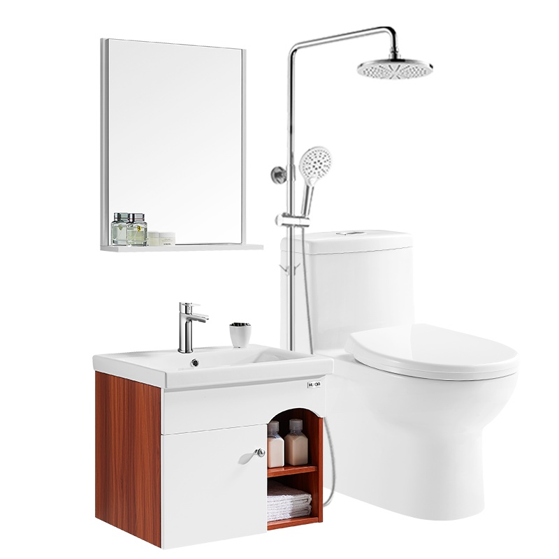 惠达卫浴现代简约浴室柜套餐 马桶花洒洗漱台洗脸手盆柜卫生间组合套装