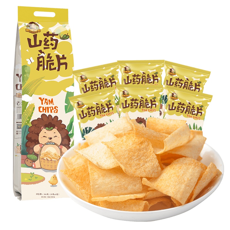 刺猬阿甘 山药脆片办公室休闲膨化零食脆薯片麻辣味186g