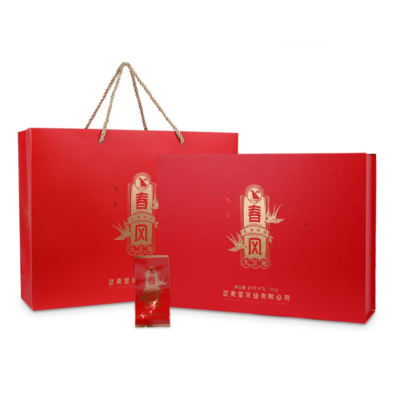 武夷春风大红袍茶叶礼盒装茶礼乌龙茶武夷山大红袍武夷岩茶140g