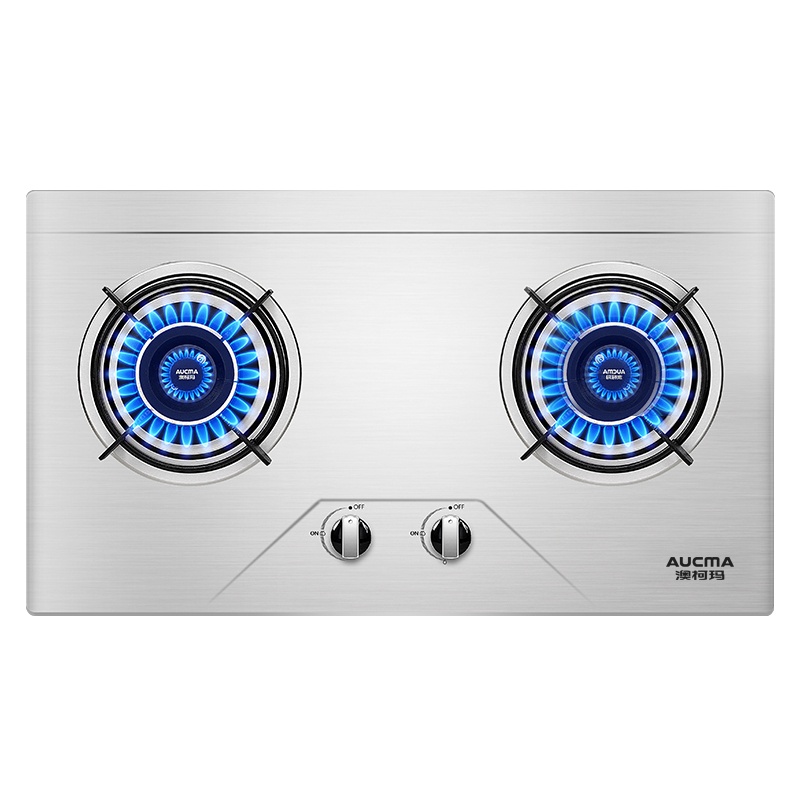 澳柯玛(AUCMA)燃气灶液化气家用双眼灶台嵌两用灶具煤气灶不锈钢面板4KW大火力安全节能苏宁自营官方旗舰12G