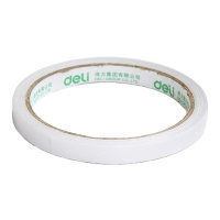 得力(deli)棉纸双面胶带30404 9mm*10y*80um 白 2卷/袋 一袋装 (数量不足48袋不发货)