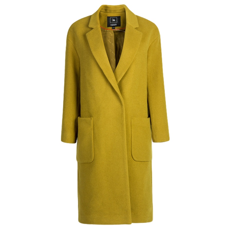 【福利款】拉夏贝尔7m莫丽菲尔2016冬新款修身茧型长款毛呢大衣女70006970