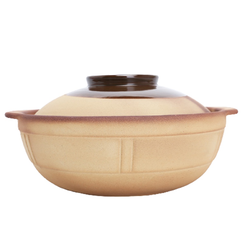 无釉土砂锅老式陶土煲汤炖锅 烘焙精灵家用燃气煤气灶专用煲仔饭小号土沙锅_全釉1400ml2-3人份