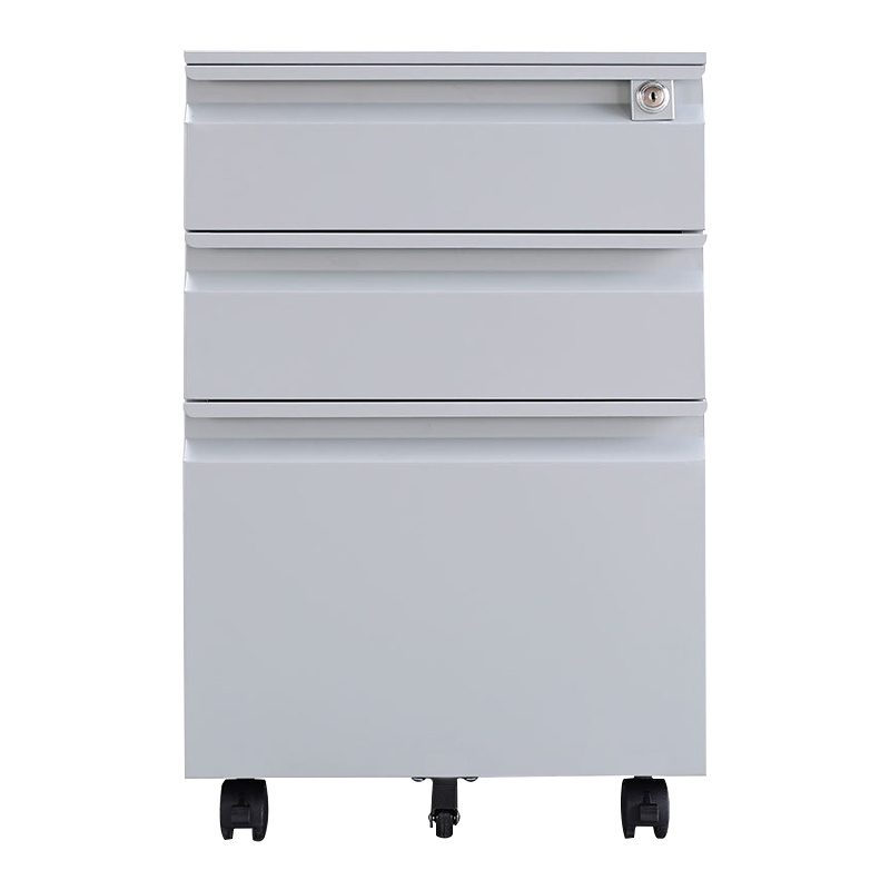 中研矮柜储物柜文件柜铁皮柜办公柜活动柜挂劳柜三抽屉柜子