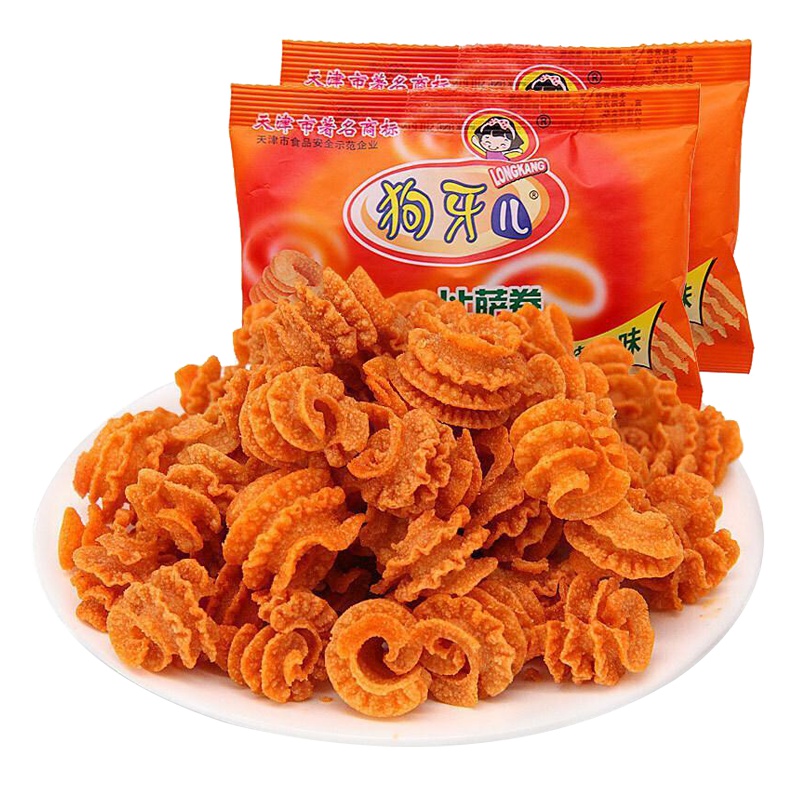 狗牙儿比萨卷25g锅巴90后怀旧散装膨化休闲零食小吃 25克*10袋