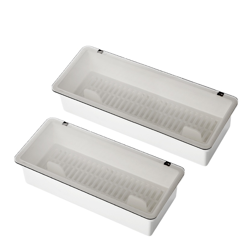 筷子笼带盖置物架家用筷子篓筷筒厨房沥水放筷勺子餐具防尘收纳盒 敬平 加大号+中号组合装筷笼