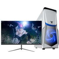 世纪之星 i7级六核至强E5 2620 GTX1050Ti 4G独显 16GB内存 256G固态+500G机械盘 台式机电脑 DIY组装机 电脑主机 家用办公游戏电脑+24英寸全套