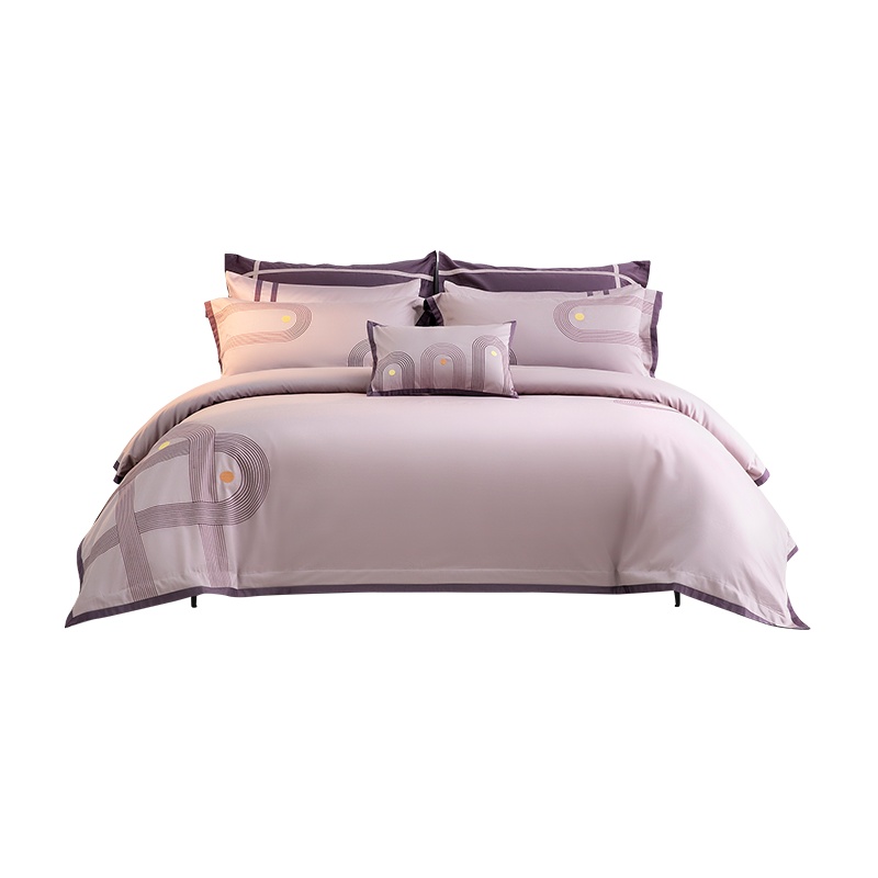 凯诗风尚(CHARSON)四件套 苏宁自营 100支全棉贡缎轻奢现代简约风1.8米纯棉双人床上用品被套床单2m床