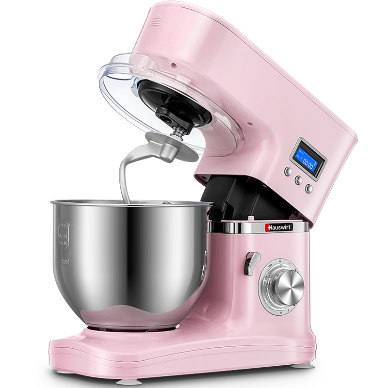 Hauswirt/海氏厨师机HM740粉色家用和面机多功能揉面机搅拌机打蛋器鲜奶机ABS塑料机身旋钮电子式