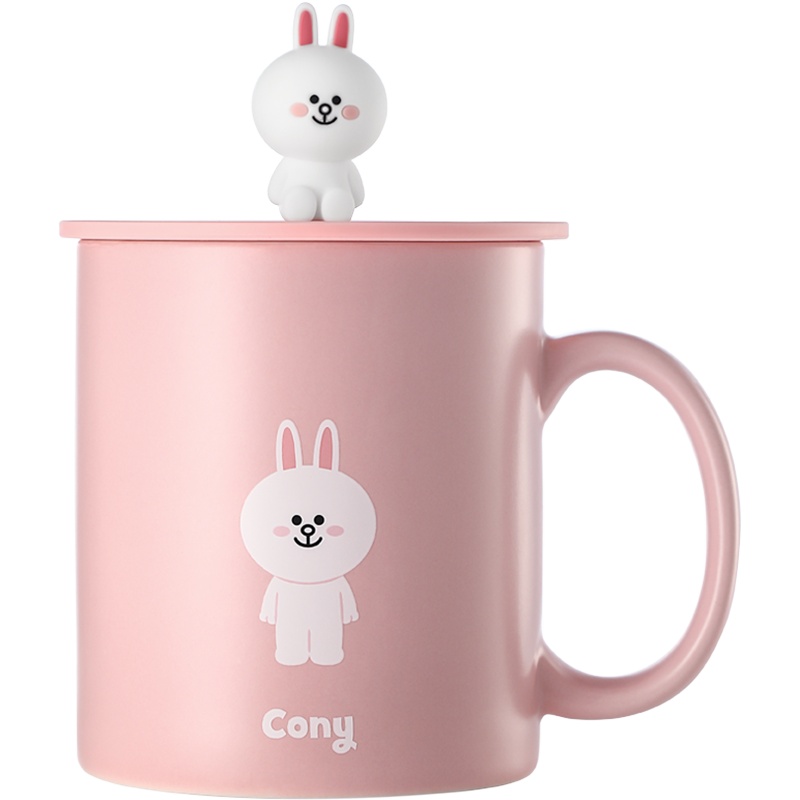 瑞幸咖啡&LINE FRIENDS联名款经典陶瓷马克杯创意带盖潮流情侣杯(cony)