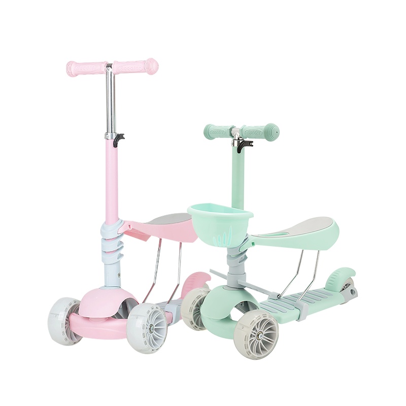 ZeusHera优赫滑板车儿童可坐可骑滑三合一单脚滑3-6岁宝宝滑滑车溜溜车豪华版