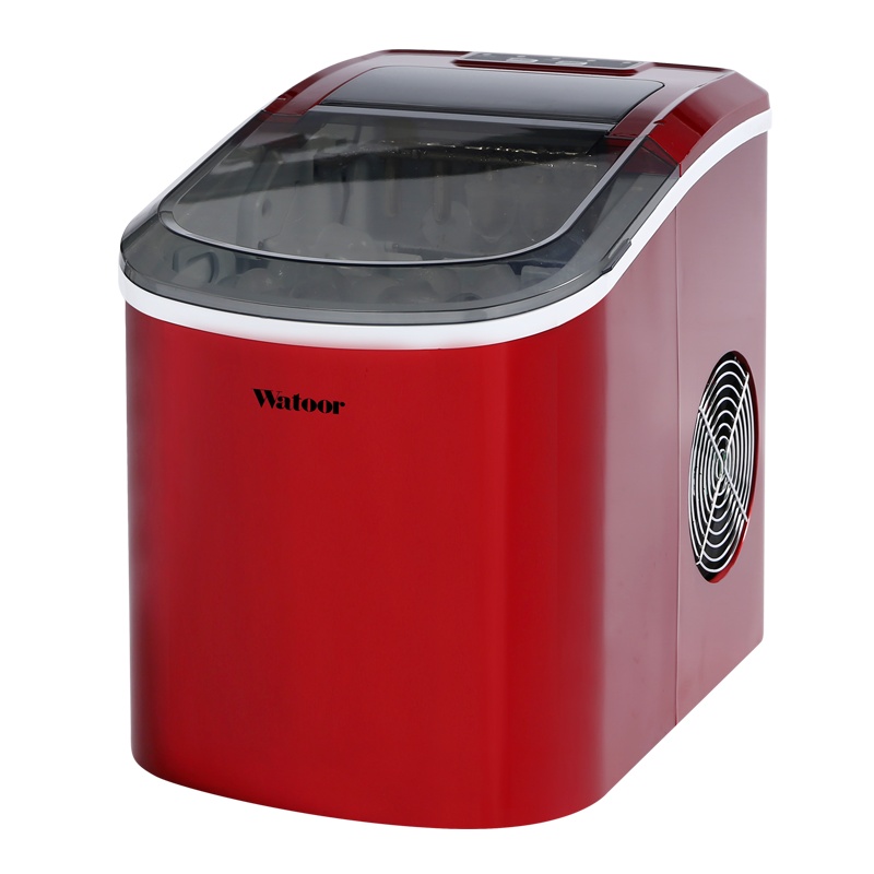 沃拓莱(Watoor) 15公斤圆冰家用迷你小型制冰机商用家用 手动加水 HZB-12/A 红色
