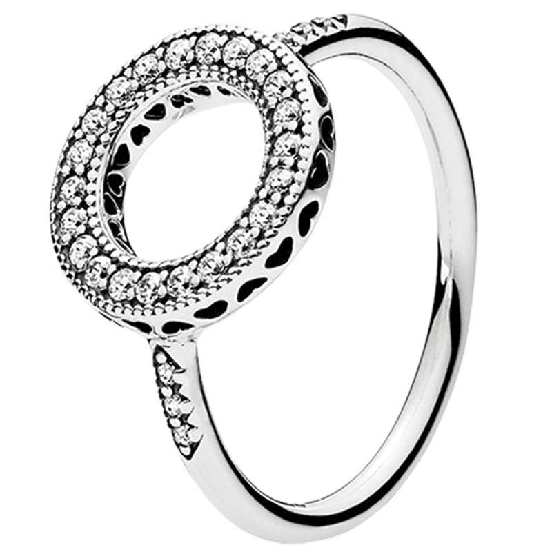 潘多拉 之心光环925银戒指 191039CZ