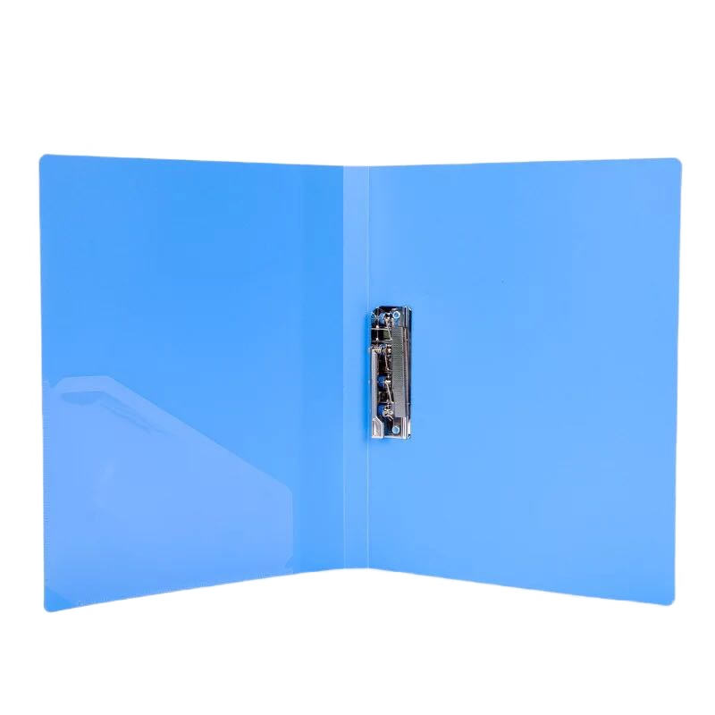 得力(deli)5301 实用文件夹 A4单强力夹+插袋 蓝色 单只装 办公用