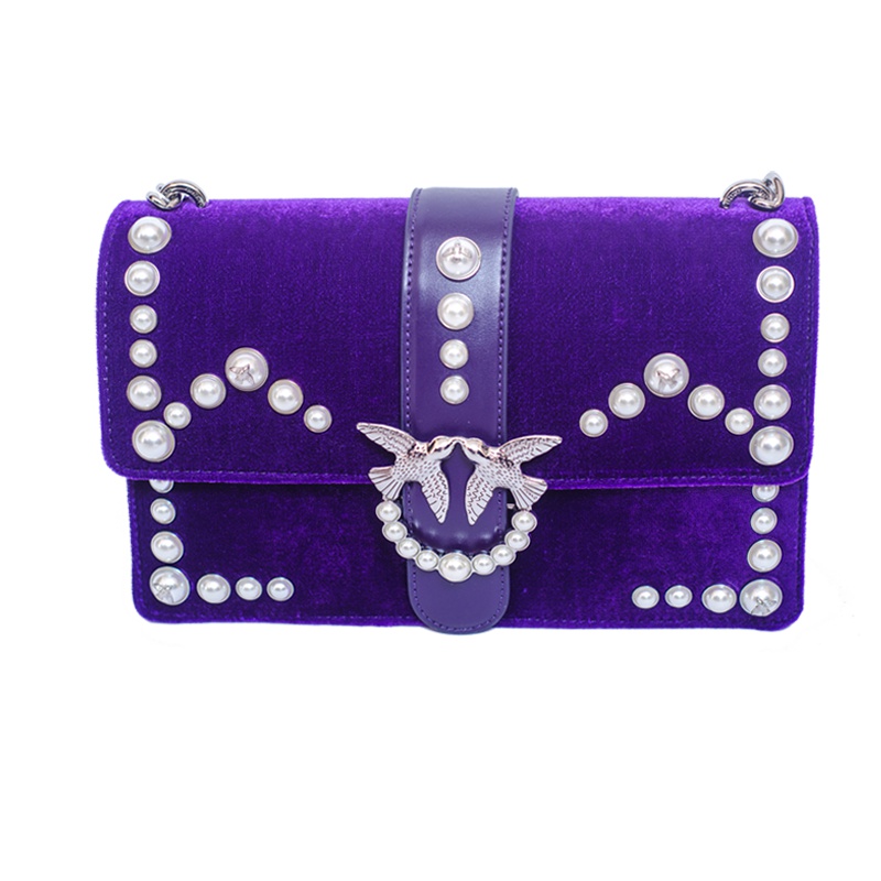 PINKO女士链条斜跨燕子包飞鸟包大号