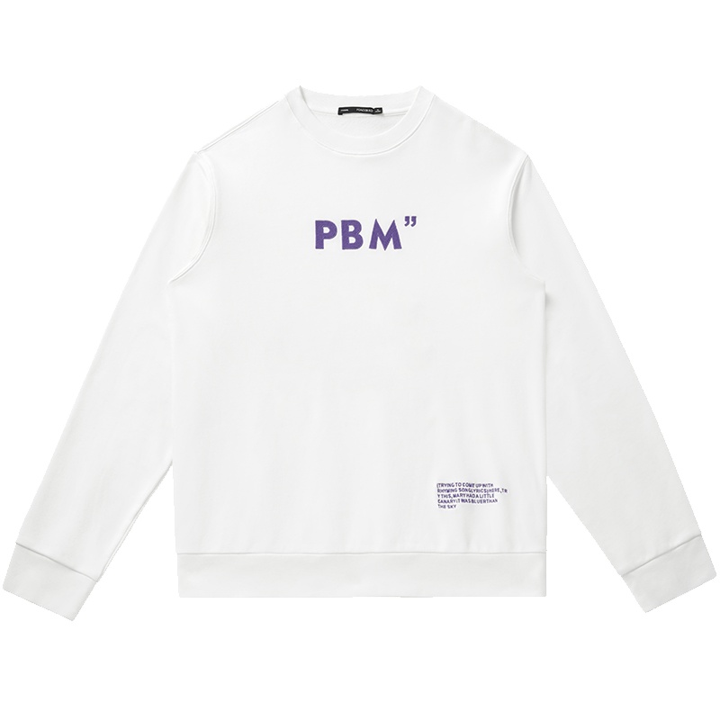 太平鸟男装春季新款学生圆领兔子刺绣卫衣时尚韩版简约套头衫潮