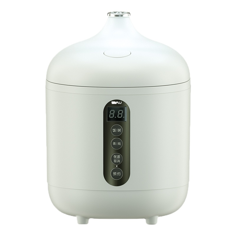 诗杭电饭煲迷你电饭煲电饭锅家用小型电饭锅1-2人多功能智能预约煮粥电饭煲学生宿舍可用0.8L 象牙白 SK-101