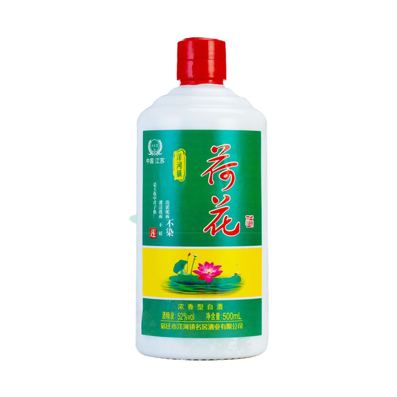 纯粮食原浆荷花酒52度浓香型500ml*6瓶高度酒水整箱特价礼盒