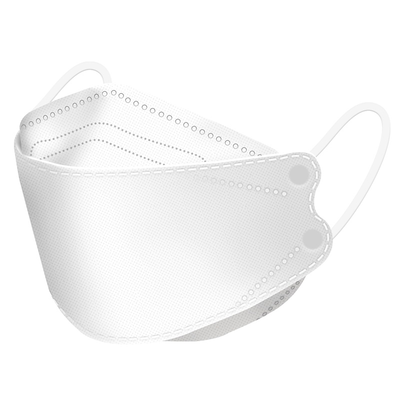 kn95口罩3d立体kn95防护用品韩国柳叶型鱼嘴白口罩100只白色