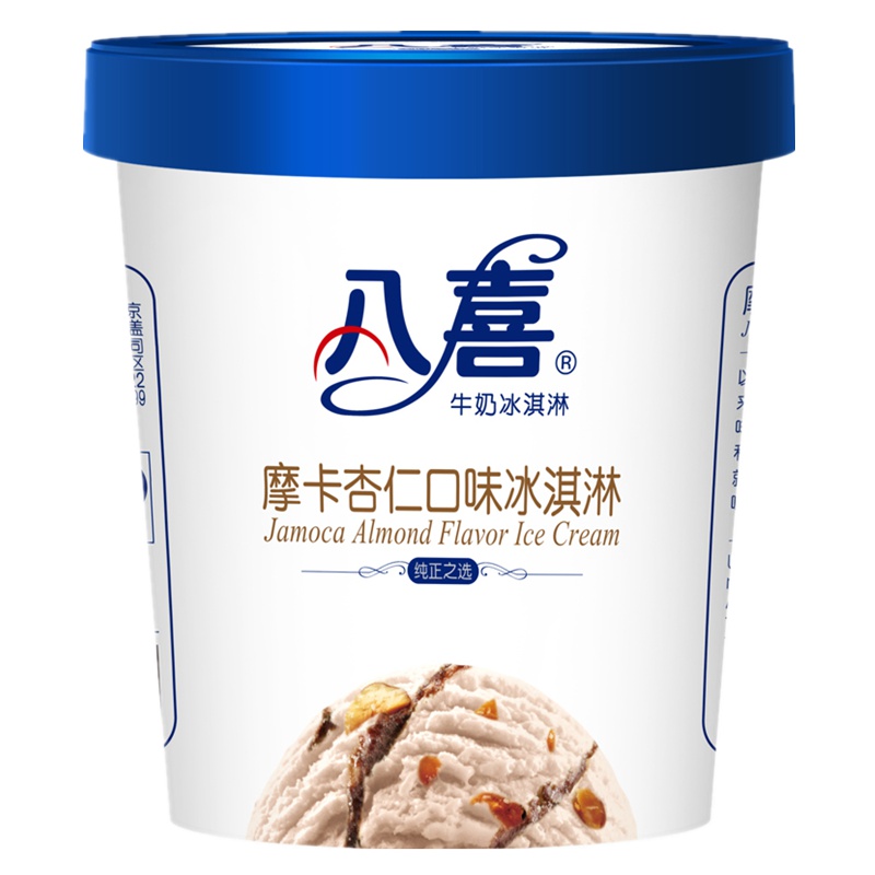 八喜 冰淇淋 摩卡杏仁口味 550g*1桶 杯装 白杯