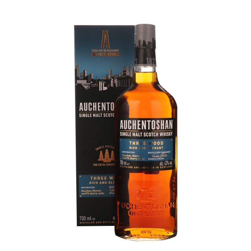 (Auchentoshan)欧肯特轩三桶单一麦芽苏格兰威士忌*700ML