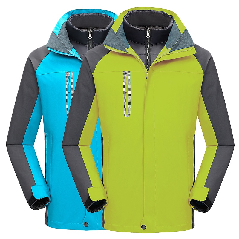 宜虎拼色羽绒防寒服1918-1户外休闲工作服定制印字LOGO