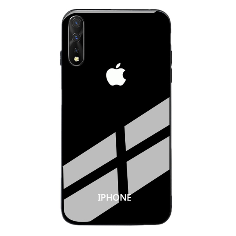 【送膜两张】高铭宣苹果iphone xs max手机壳苹果xr潮牌高档钢化玻璃女苹果11Pro全包防摔渐变色玻璃套紫黑机