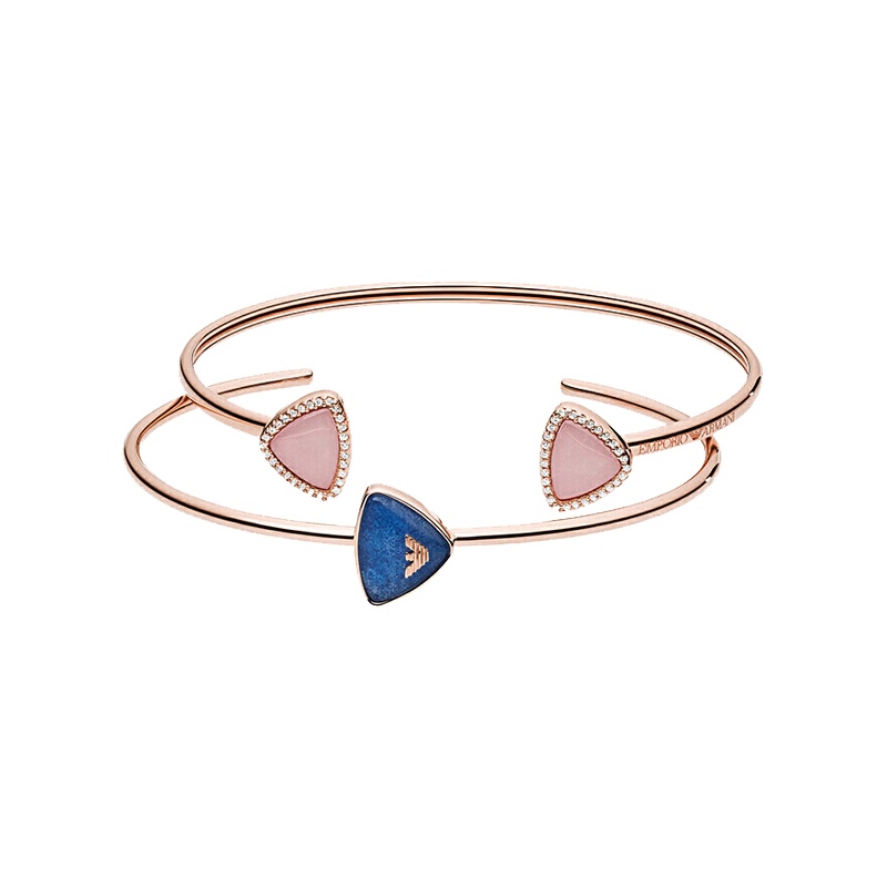 EMPORIO ARMANI 阿玛尼手镯奢侈品复古风简约925银手链生日礼物送女友 EG3447221