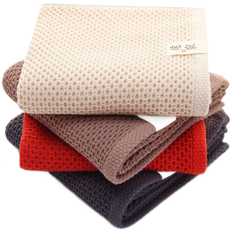 三利 精梳棉侘寂蜂巢毛巾 纱线交织洗脸面巾 混色4条装