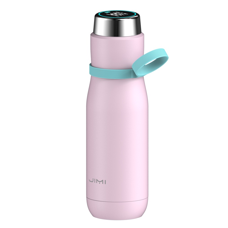 JIMI吉米有品 S1 Pro 甜蜜粉450ML 智能水杯提醒喝水显示温度可爱少女便携不锈钢多功能杯子保温杯女学生简约