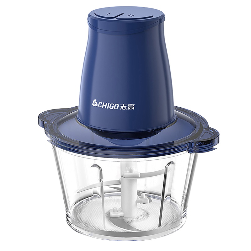 志高(CHIGO)绞肉机快慢两档快速碎肉机 搅肉碎菜姜蒜末饺子馅剁肉食材切碎 电动辅食料理机不锈钢碗2L