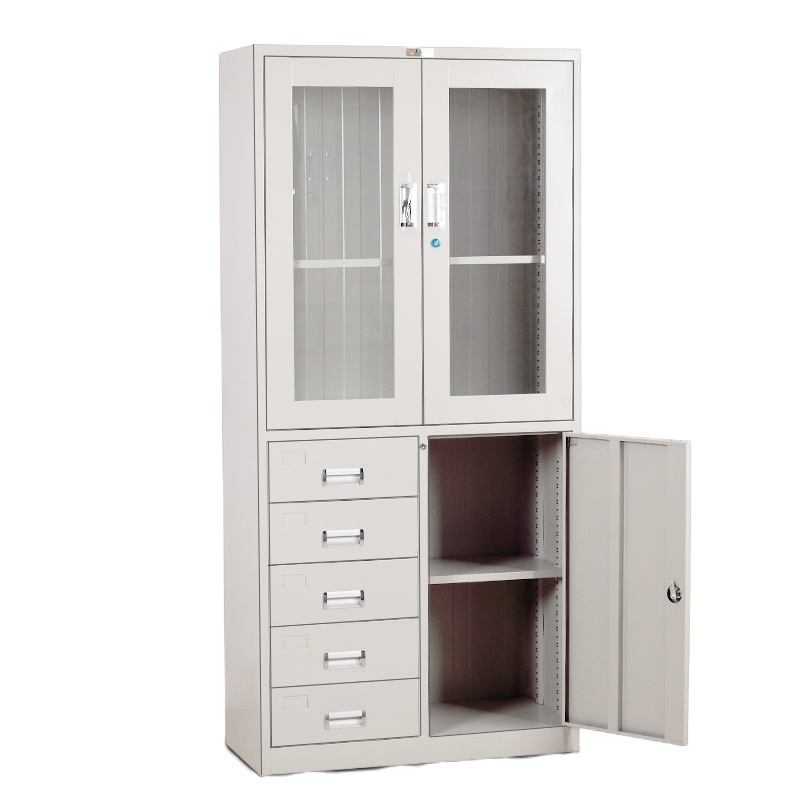 钱柜 偏五斗 钢制办公档案柜 灰色 (单位:个)