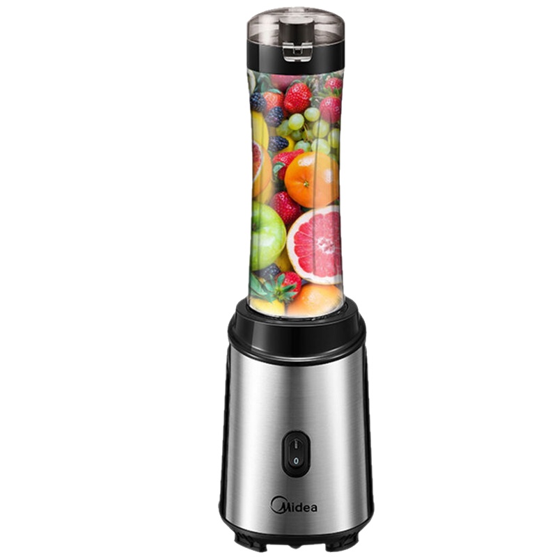 美的 WBL2501A 便携双杯榨汁机 迷你随行榨汁杯 家用不锈钢机身料理机