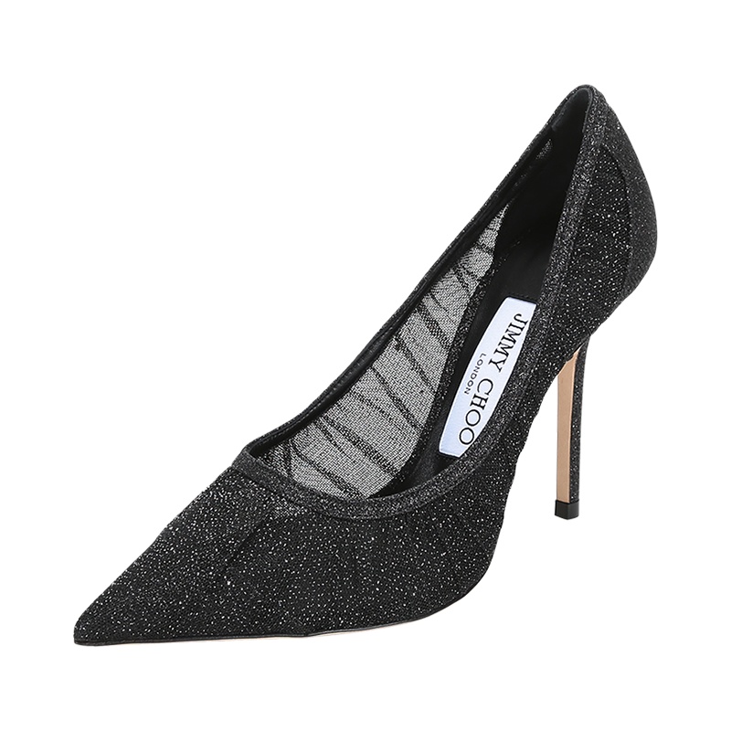 周仰杰 JIMMY CHOO 女士 织物/闪粉面料尖头高跟鞋LOVE 100 ZYD 214