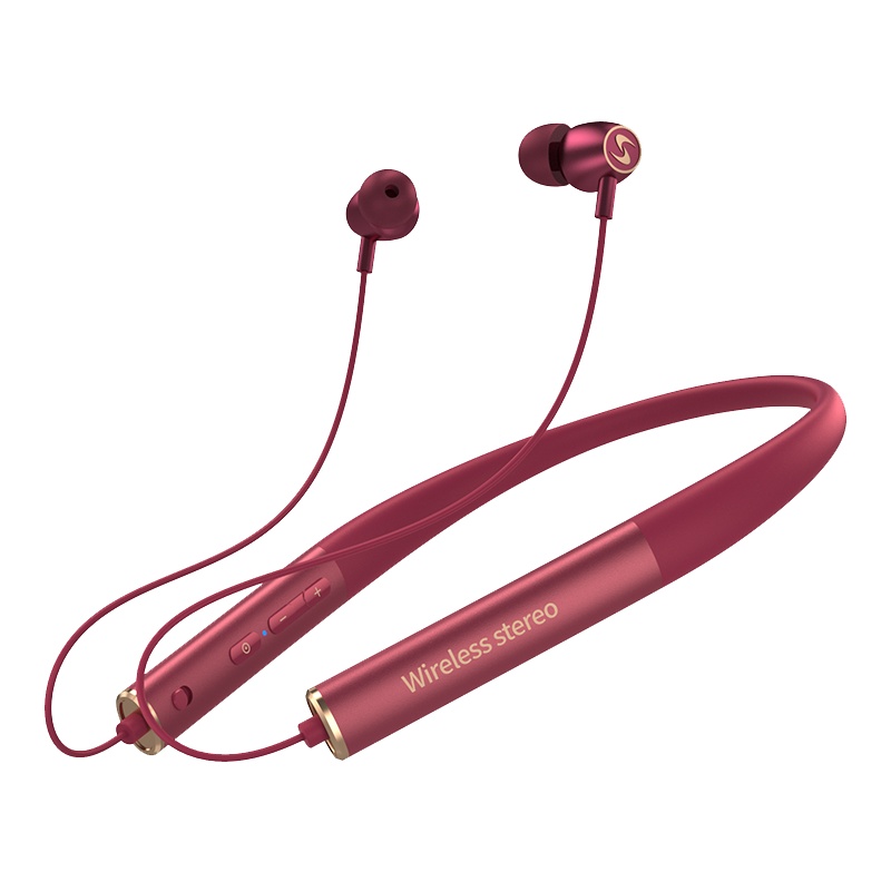 sanag蓝牙耳机无线运动跑步颈挂脖式耳塞双耳超长待机续航小降噪女生款通用苹果OPPO华为 z6s红升级版