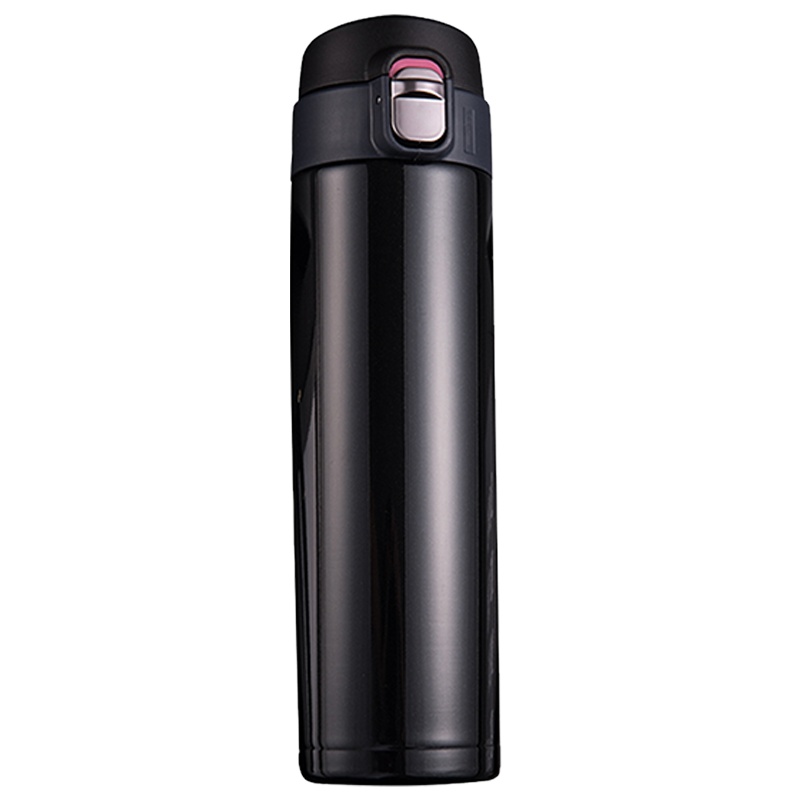 BRK Germany保温杯德国巴登弹跳杯304不锈钢真空保温保冷水杯一键开启500ML大容量黑色学生办公家用车载便携款