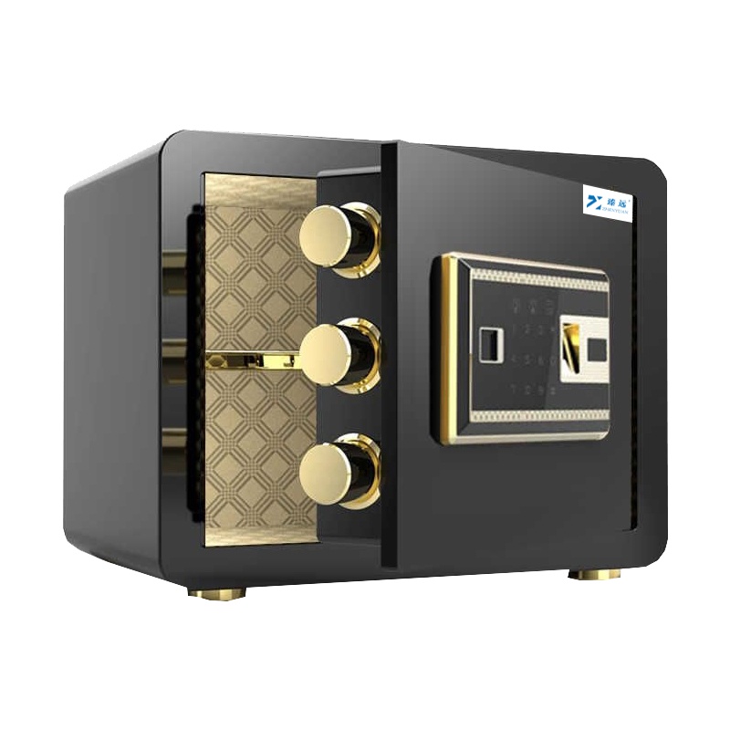 臻远全钢实心防盗保险柜 高25cm指纹款尊贵黑色