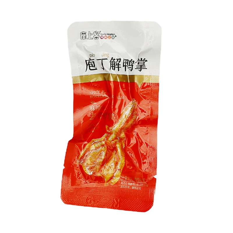 [座上客 麻辣去骨鸭掌8袋*2]无骨鸭肉零食麻小吃肉类食品约160g*2