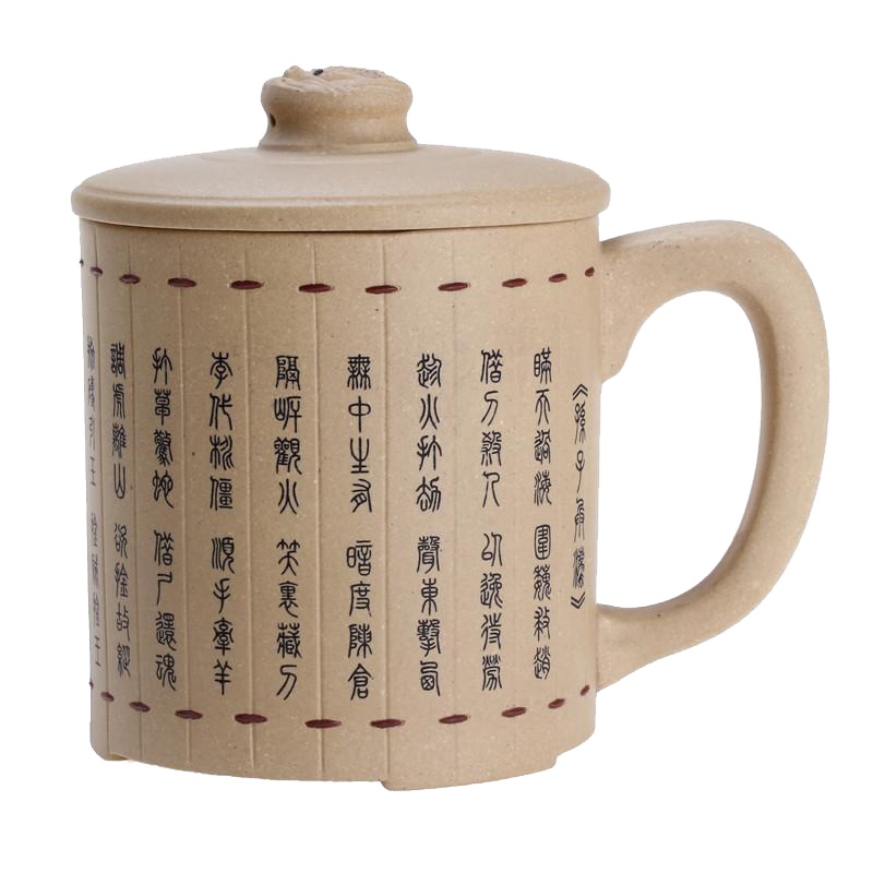 [子冶] 竹简茶杯 本山绿泥 紫砂杯茶杯 宜兴紫砂壶 手工茶具正品