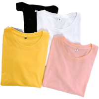 2020年夏季纯棉宽松短袖t恤女内搭半袖打底衫t桖新款纯色体桖上衣薄款