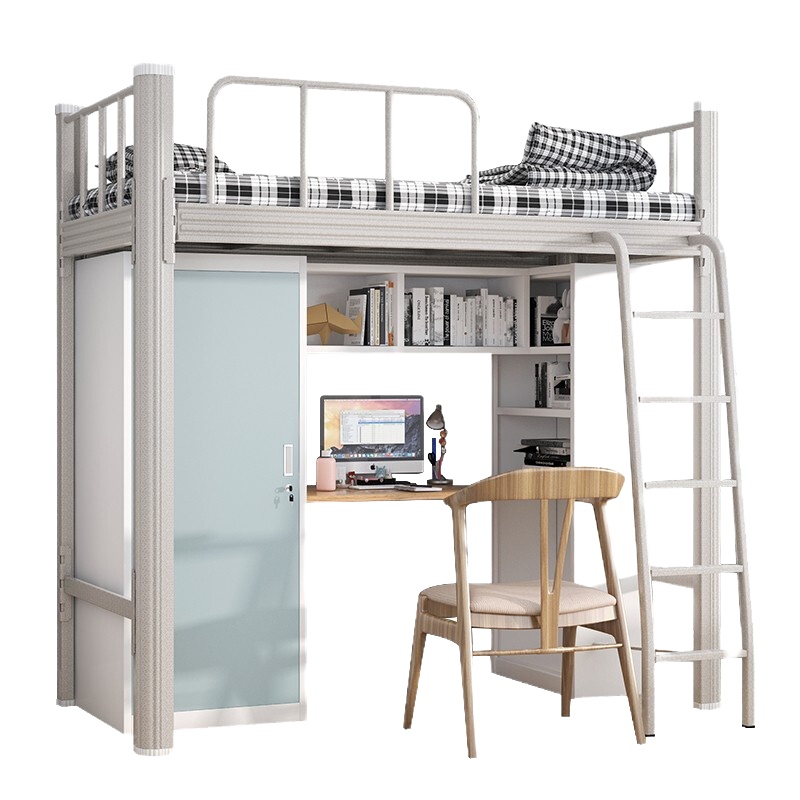 鑫金虎 寓组合床宿舍双层铁艺床员工多功能床上床下柜书桌拼接床