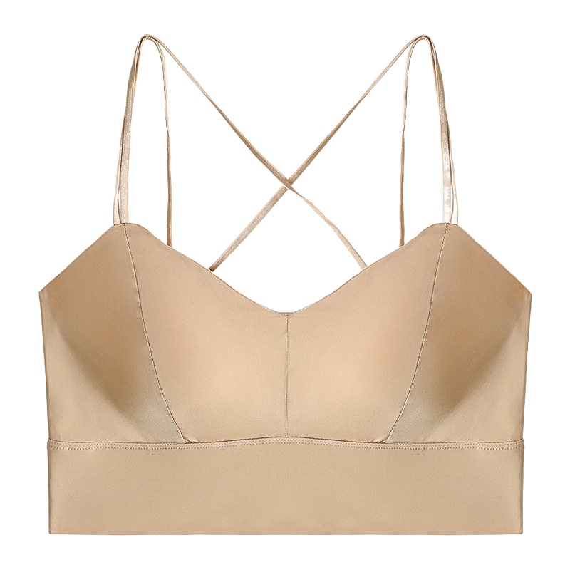 俞兆林夏季冰丝美背吊带网红抹胸文胸女背心式带胸垫一体文胸性感裹胸