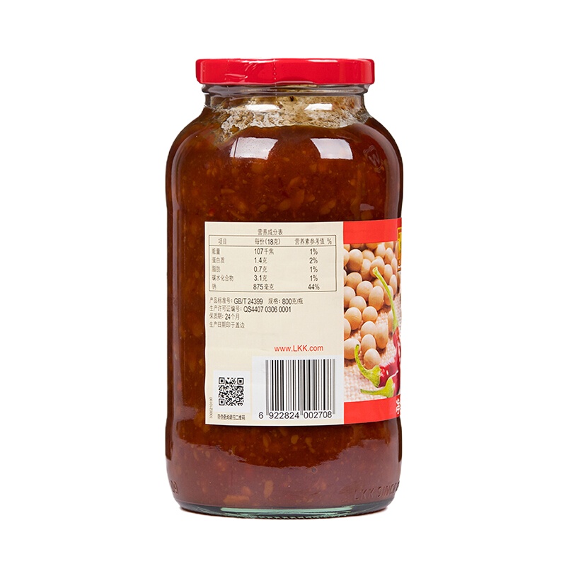 李锦记800g辣黄豆酱