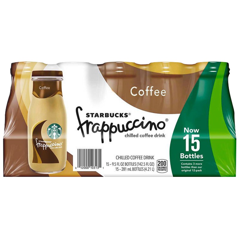 [产自美国]星巴克(starbucks)星冰乐原味咖啡饮料 281ml*15瓶/箱 进口咖啡 进口饮料 美国进口