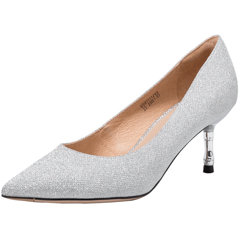 ST&SAT/星期六闪闪格利特尖头中跟细跟时尚单鞋女SS91111293